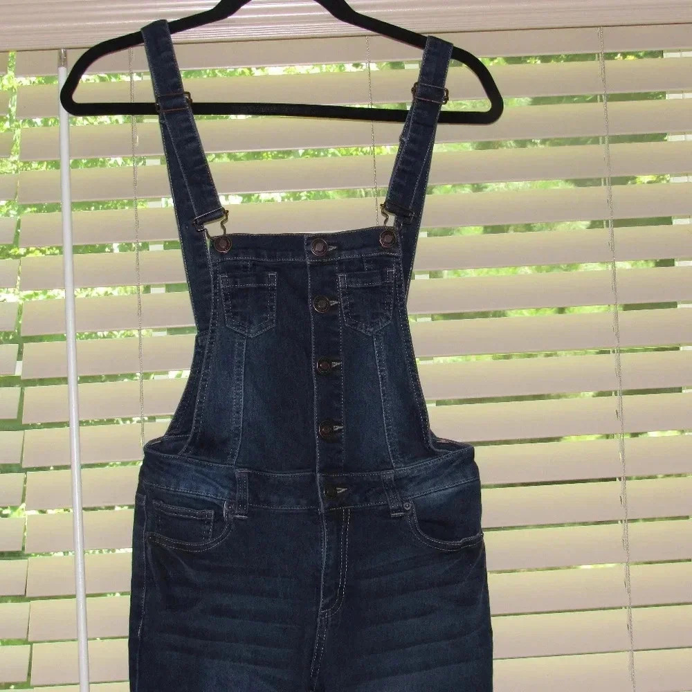 MEGAN DENIM Medium Wash Overalls Size S - Picture 4 of 8
